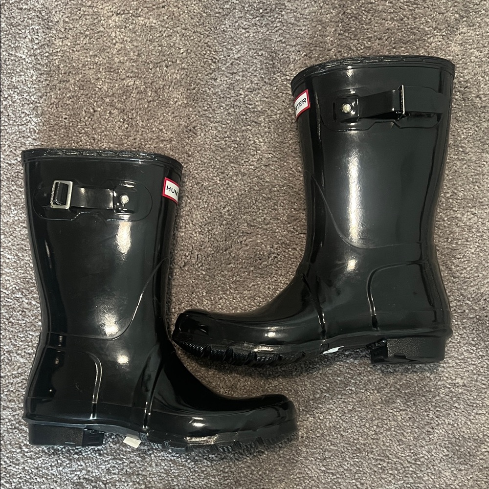 Hunter Glossy Black Waterproof Boots